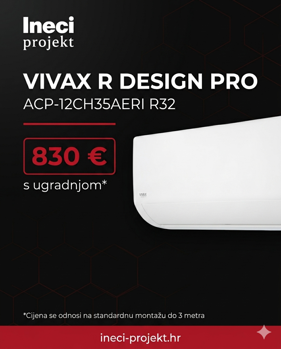 Klima uređaj VIVAX ACP-12CH35AERI PRO R32 3.5 kW sa montažom